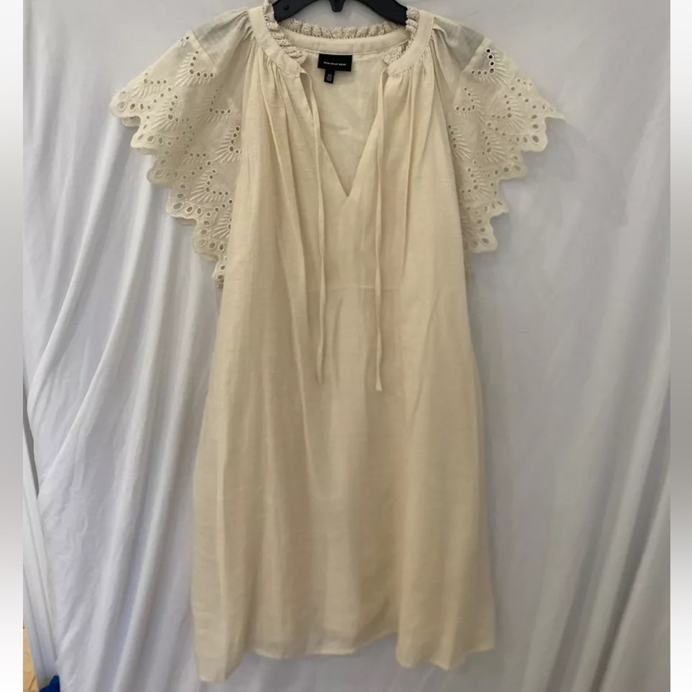 Who What Wear Cream Midi Dress